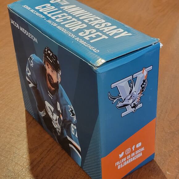 San Jose Barracuda Sharks John McCarthy Jacob Middleton Bobblehead 5th Annvrsry - Picture 10 of 10